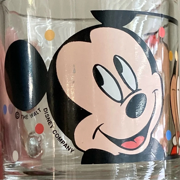 Vintage Disney Mickey & Minnie Mouse Glass Coffee Mug-Walt Disney Company-Retro - Picture 8 of 10